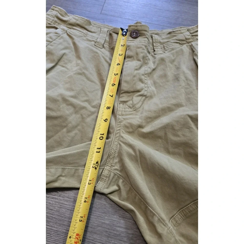 American Eagle Cargo Shorts Mens 32 Khaki Beige Longer Length Y2K Extreme Flex